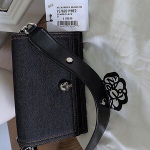 Alexander McQueen Black Denim Crossbody Bag